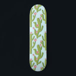 Summer Cactus Skateboard<br><div class="desc">Summer cactus bloom illustration & seamlessly repeating pattern</div>