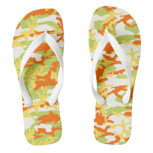 Summer Camo Pattern Flip Flops