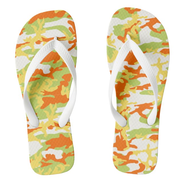 Summer Camo Pattern Flip Flops (Footbed)
