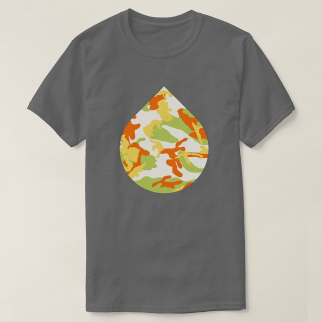 Summer Camo Pattern Teardrop T-Shirt (Design Front)