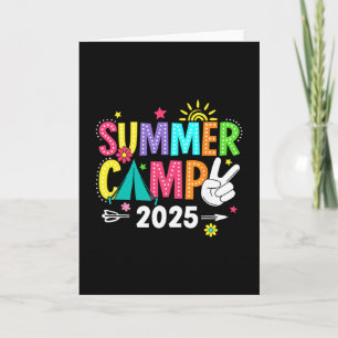 Summer Camp 2025 Camping Campfire Summer Vacation Card