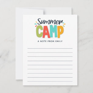 Summer camp a note from kids fun card