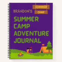 Summer Camp Adventure Journal Personalize w/ Name