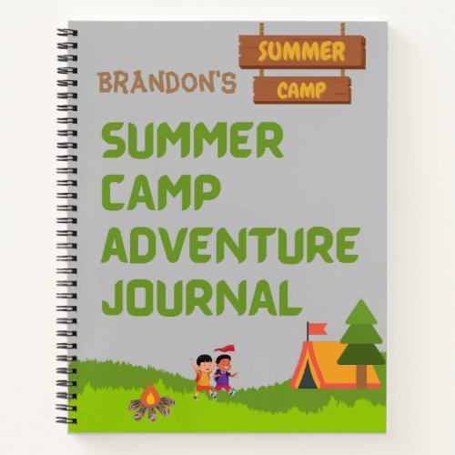 Summer Camp Adventure Journal Personalize w Name