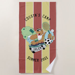 Summer Camp Beach Towel Bear Personalize