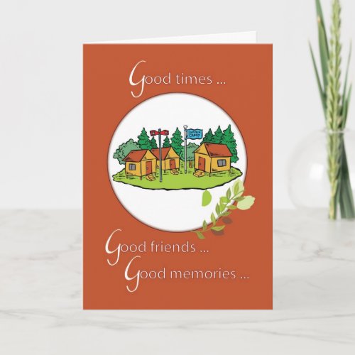Summer Camp Cabins Thinking of You Card