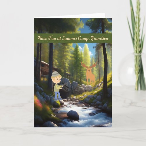 Summer Camp Card for Grandson Wooded Area