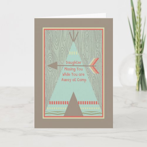 Summer Camp Card to Daughter with Green Tent