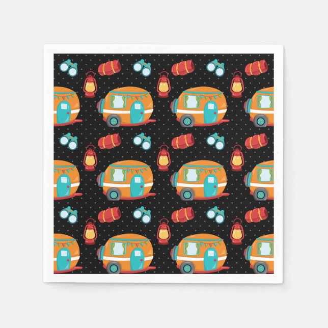 Summer Camp - choose your background color Napkins (Front)