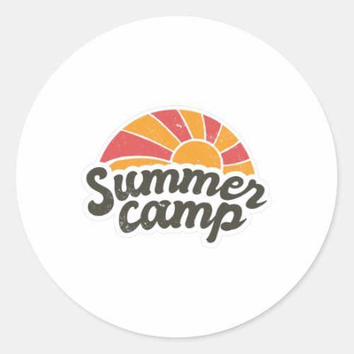Summer camp classic round sticker
