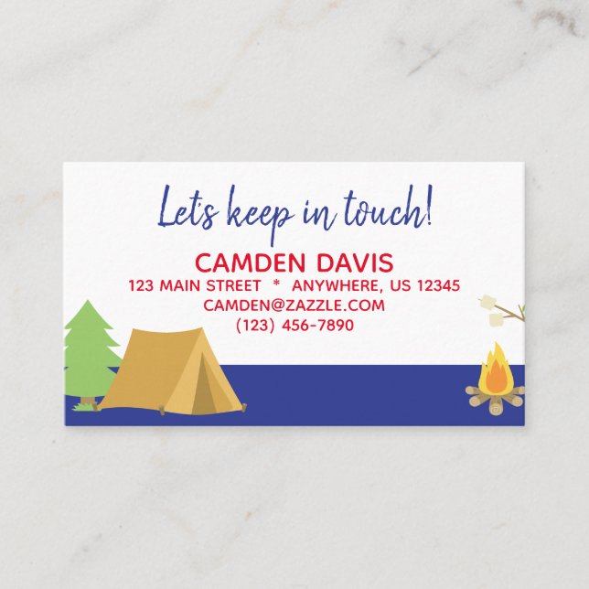 Summer Camp Contact Card (Front)