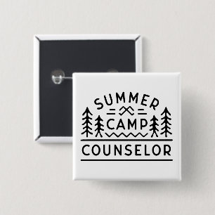 Summer camp counselor button