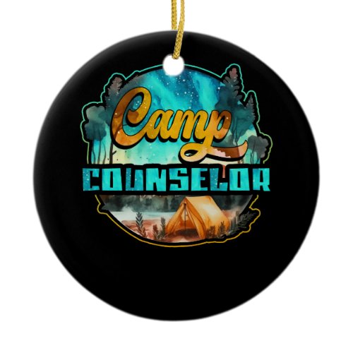Summer Camp Counselor Director Camper Hiking Trave Ceramic Ornament