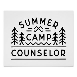 Summer camp counselor retro aesthetic poster