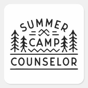 Summer camp counselor staff square sticker