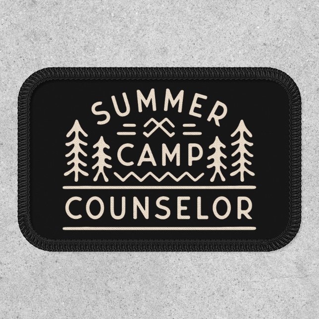 Summer camp counselor vintage aesthetic black patch (Front)