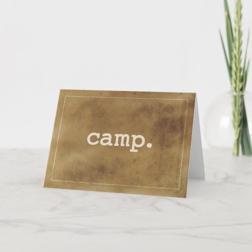 Summer Camp Definition of Good Time Simple Brown Card