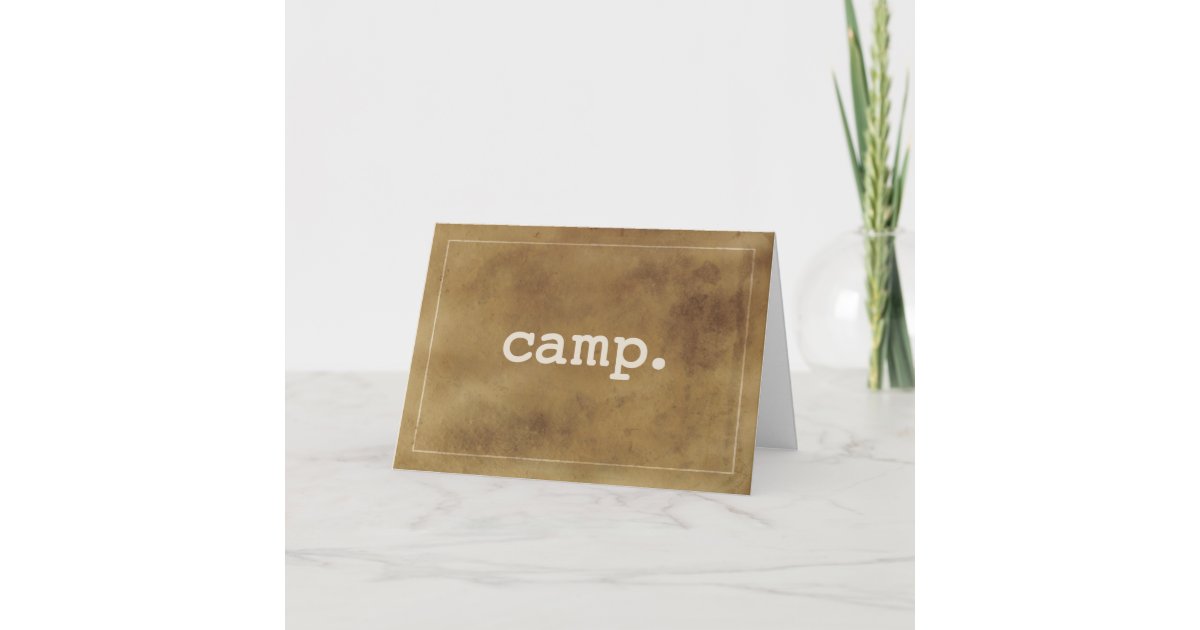 Summer Camp Definition of Good Time Simple Brown Card Zazzle