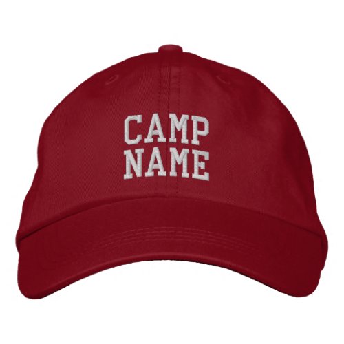 Summer Camp Embroidered Baseball Hat  Cap _ Red