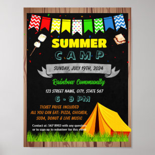 Summer camp event template poster
