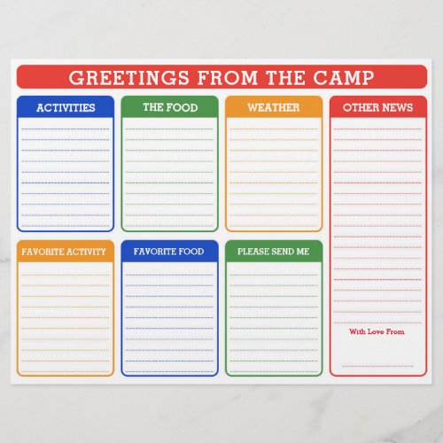 Summer Camp Fill In Letter Flyer
