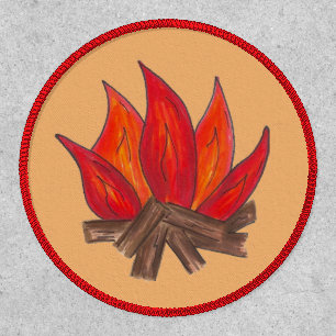 Summer Camp Fire Campfire Blaze Flames Camping Patch