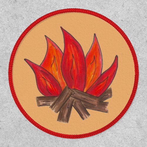 Summer Camp Fire Campfire Blaze Flames Camping Patch