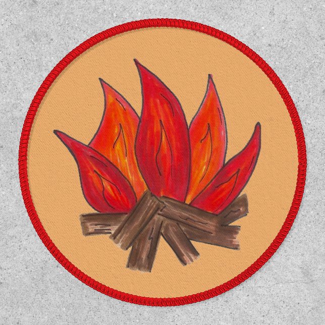 Summer Camp Fire Campfire Blaze Flames Camping Patch (Front)