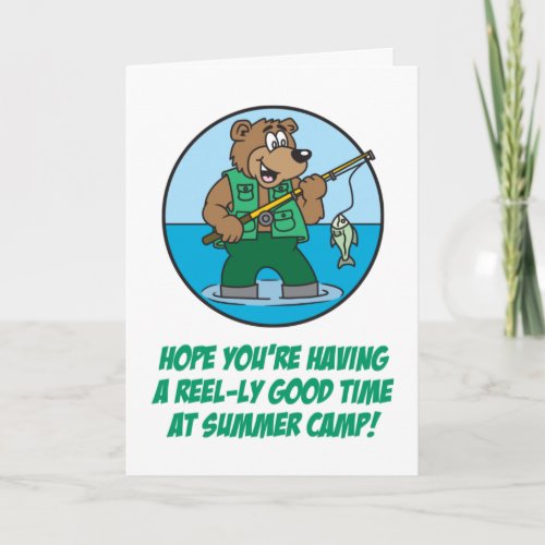 Summer Camp Fishing Bear Card