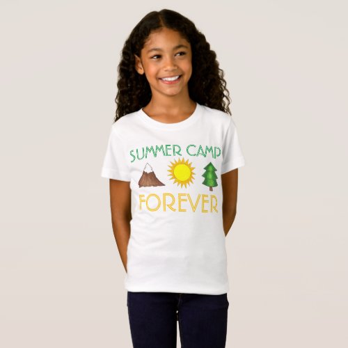 Summer Camp Forever Sun Mountain Tree Camping T_Shirt