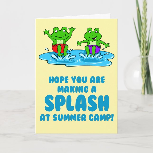 Summer Camp Frog Splash Pun Card (Front)