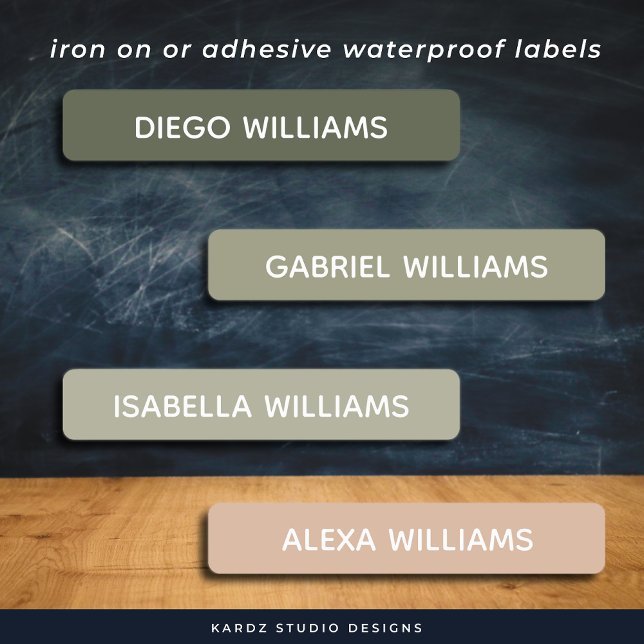 Summer Camp Kids Clothing Name Tag Labels (Add names and choose iron on, adhesive waterproof or clothes labels before checkout.)