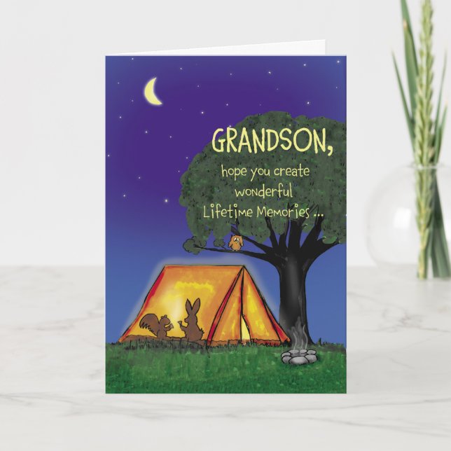 Summer Camp - Miss you - Grandson Card (Front)