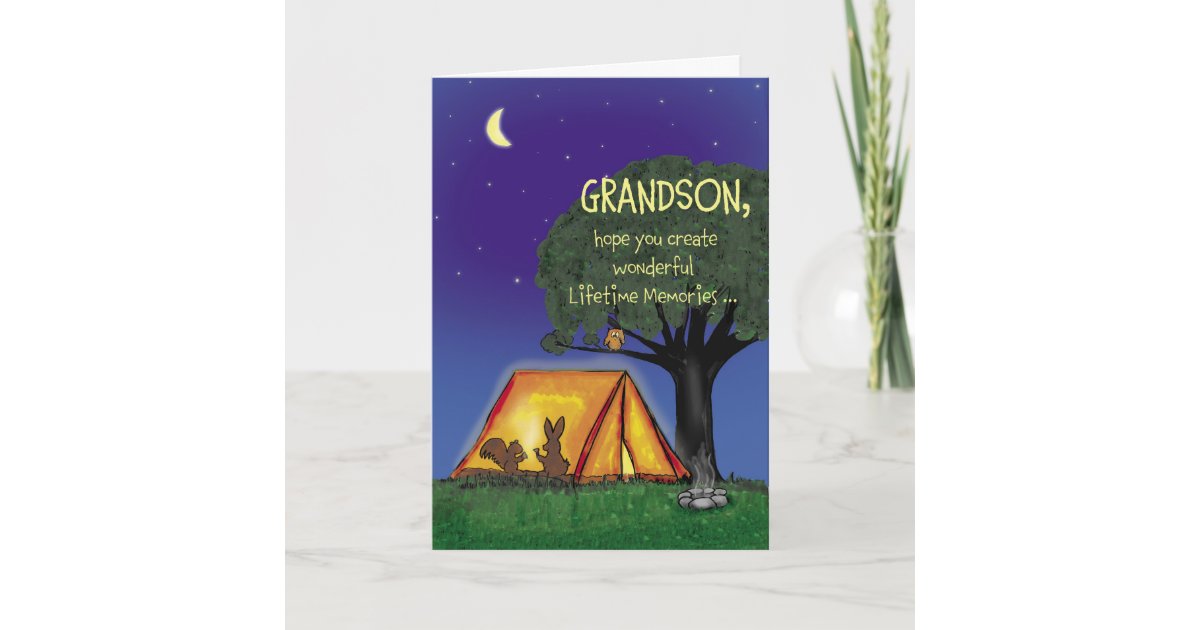 Summer Camp - Miss you - Grandson Card | Zazzle