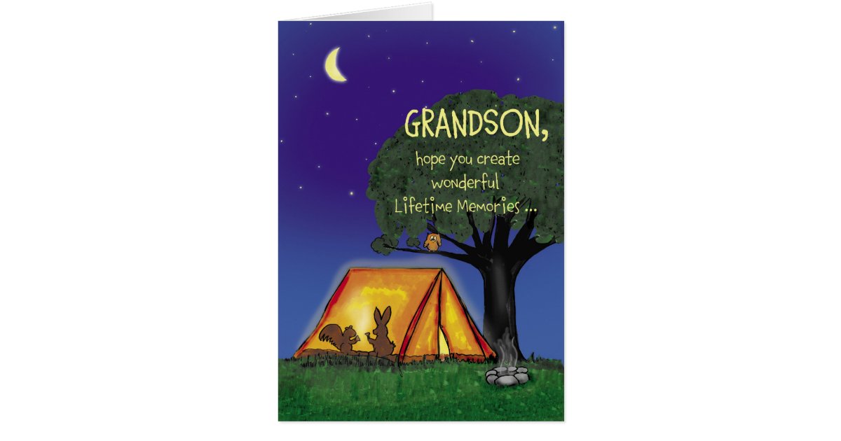 Summer Camp - Miss you - Grandson Card | Zazzle