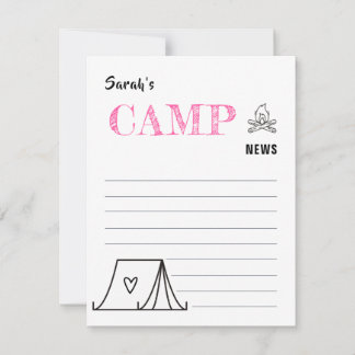 Summer camp news from kids fun modern minimalist note card