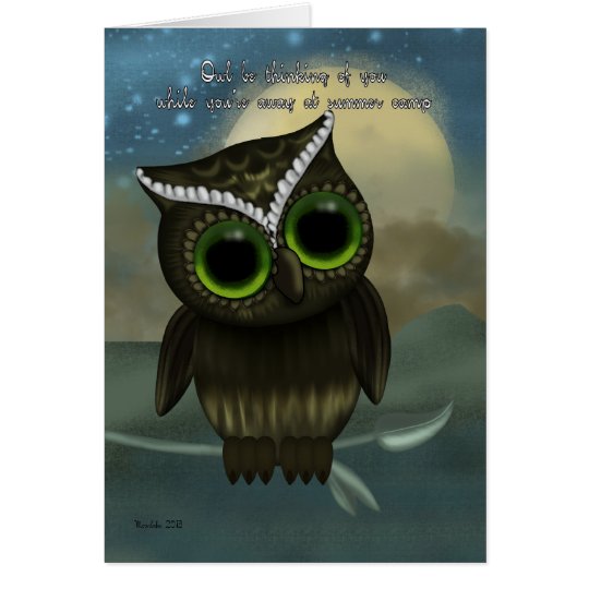 Summer Camp Owl Be Thinking Of You, Cute Owl Card | Zazzle