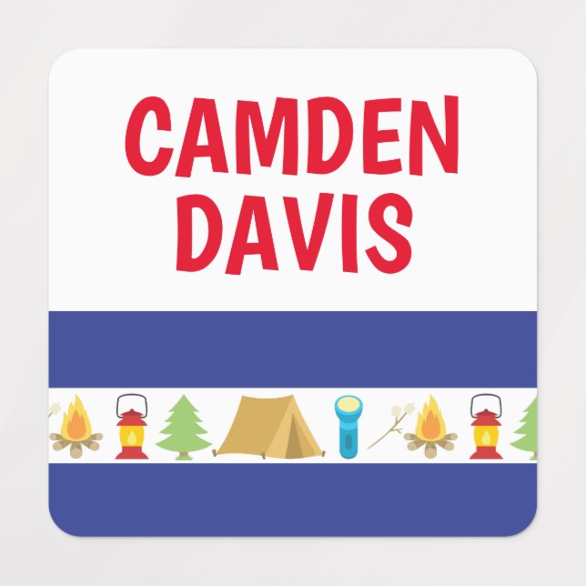 Summer Camp Personalized Clothing Labels (Design 1)