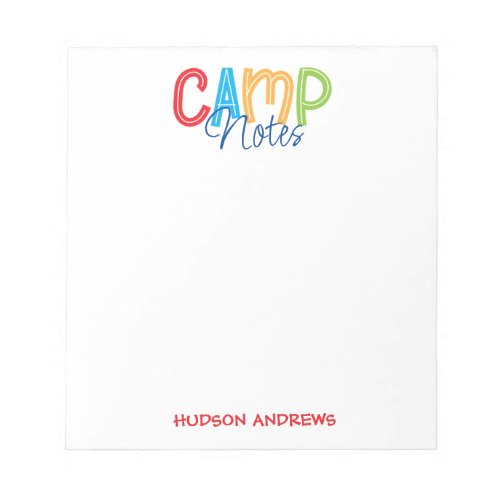 Summer Camp Personalized Notepad