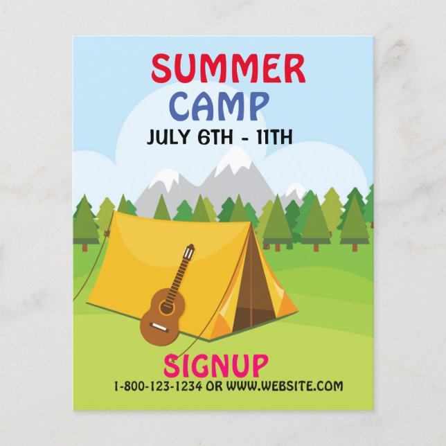 Summer Camp Promotional Marketing Signup Flyer (Front)