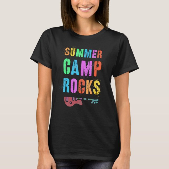SUMMER CAMP ROCKS Staff Counselor Director Kids Re T-Shirt (Front)