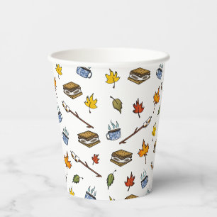 Summer Camp S’mores Campfire Happy Camper Bonfire Paper Cups