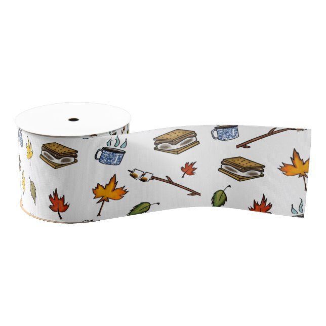Summer Camp S’mores Campfire Summertime  Grosgrain Ribbon (Spool)
