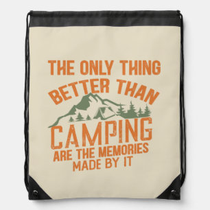 Summer camp slogan funny camping quotes drawstring bag
