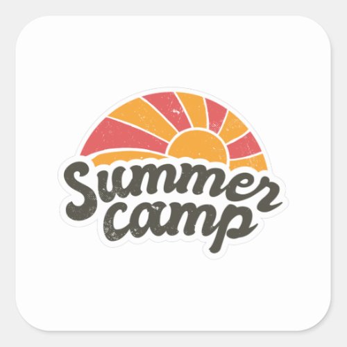 Summer camp square sticker