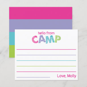 Summer Camp Stationery Rustic Wood Pink Girly
