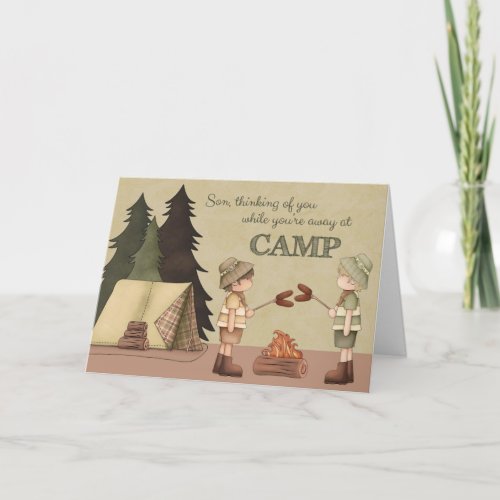Summer Camp Thinking of You boy campers Card