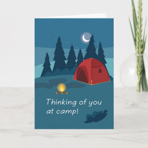 Summer Camp Thinking of You Tent and Fire Card