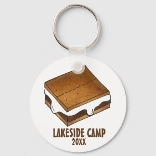Summer Camp Toasted Campfire Marshmallow S'mores Keychain