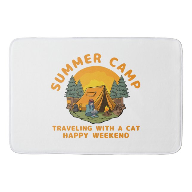 Summer camp  traveling with a cat  bath mat (Front)